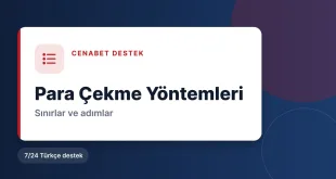 Cenabet Para Çekme Yöntemleri